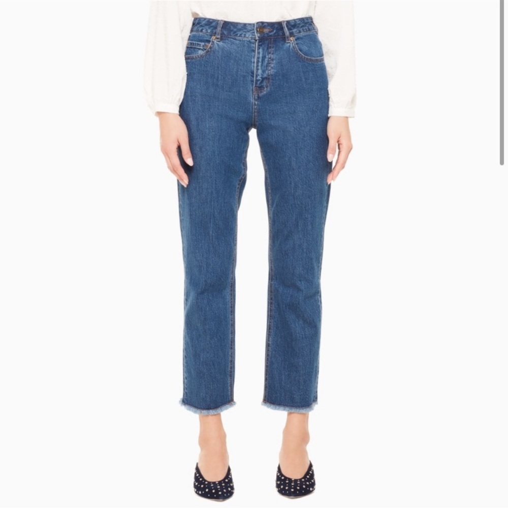 Kate Spade High Rise Raw Hem Crop Jeans Size 27